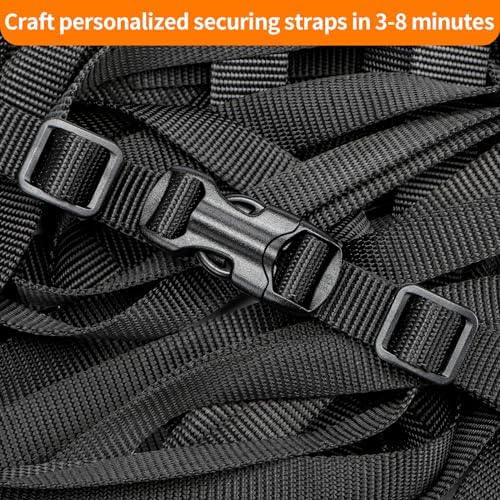 BEYOURD Buckles and Straps Set 1": 6 Yards of Thick Nylon Webbing, 6-Pack Heavy Duty Adjustable Quick Side Release Plastic Buckles
