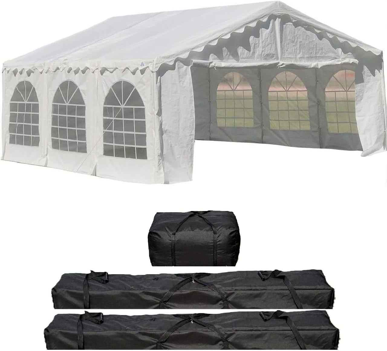 DELTA 26'x16' Budget PE Party Tent + (2) Long Bags + (1) Short Bag, Tents for Parties, Canopy Carpas para Fiestas,Wedding Event Tents for Outdoor Events (B Model)