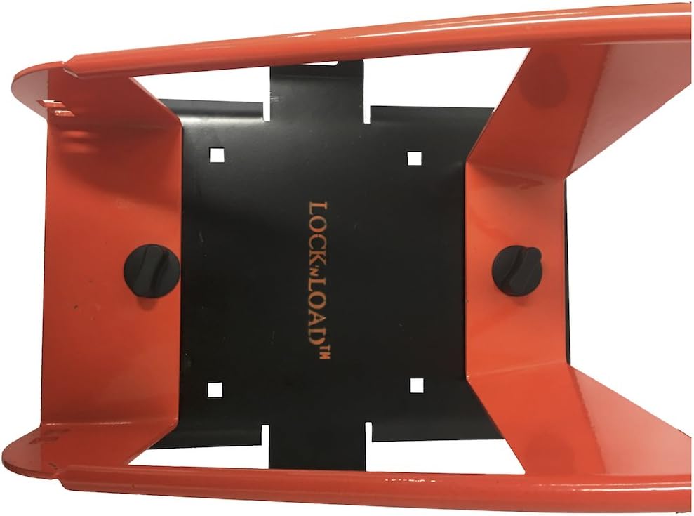 Lock N Load BK1000 Deluxe Motorcycle Wheel Chock with Quick-Release Ratchet & D-Ring System (Orange/Black)