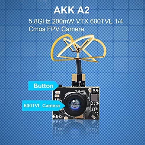 AKK A2 5.8Ghz 200mW FPV Transmitter Raceband 600TVL 1/4 Cmos Mini FPV Micro AIO Camera with Clover Antenna for FPV Drone