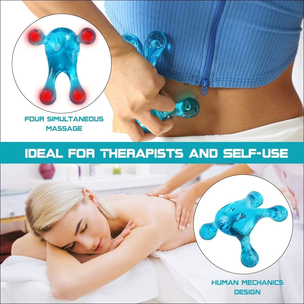 Melonsun Palm Massage Tool - Handheld Four-Point Deep Tissue Massager for Trigger Point, Neck Back Shoulder Pain Relief, Self Massage Between Shoulder Blades, No Therapist Needed