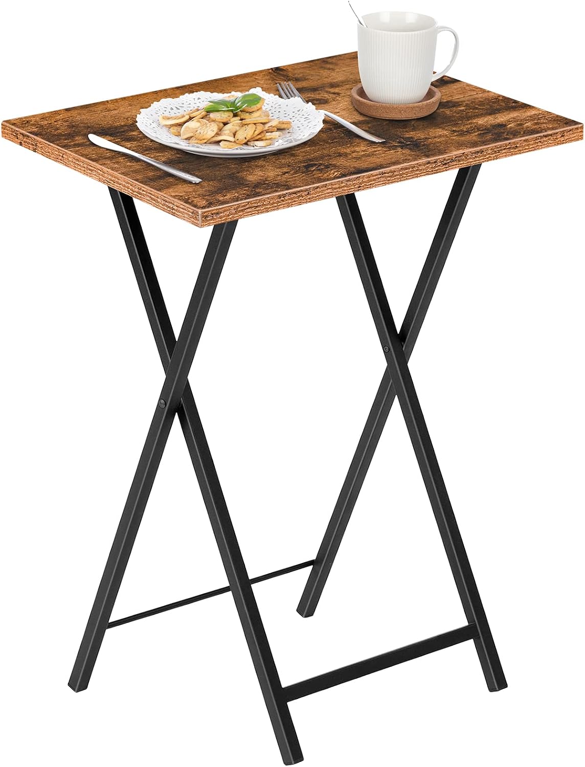 HOOBRO Folding TV Table, TV Tray, Stable Snack Table for Small Space, Portable Sofaside Desk, Easy Assembly and Storage