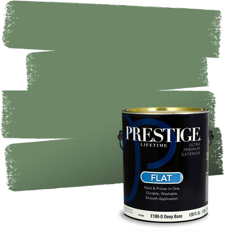 PRESTIGE Paints Exterior Paint and Primer In One, 1-Gallon, Semi-Gloss, Comparable Match of Sherwin Williams* Shamrock*
