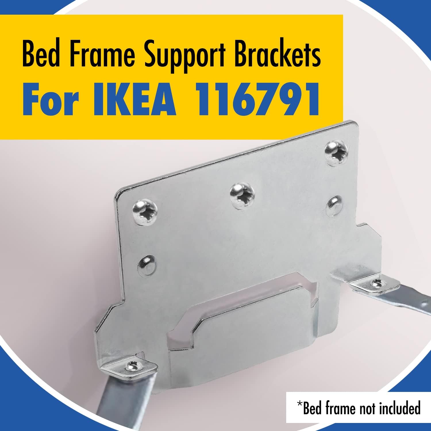 Impresa Bed Frame Bracket Kit 116791 - Rust-Resistant Iron Beam Mounts - Easy Assembly Headboard Bracket - Compatible with IKEA MALM & Skorva Series