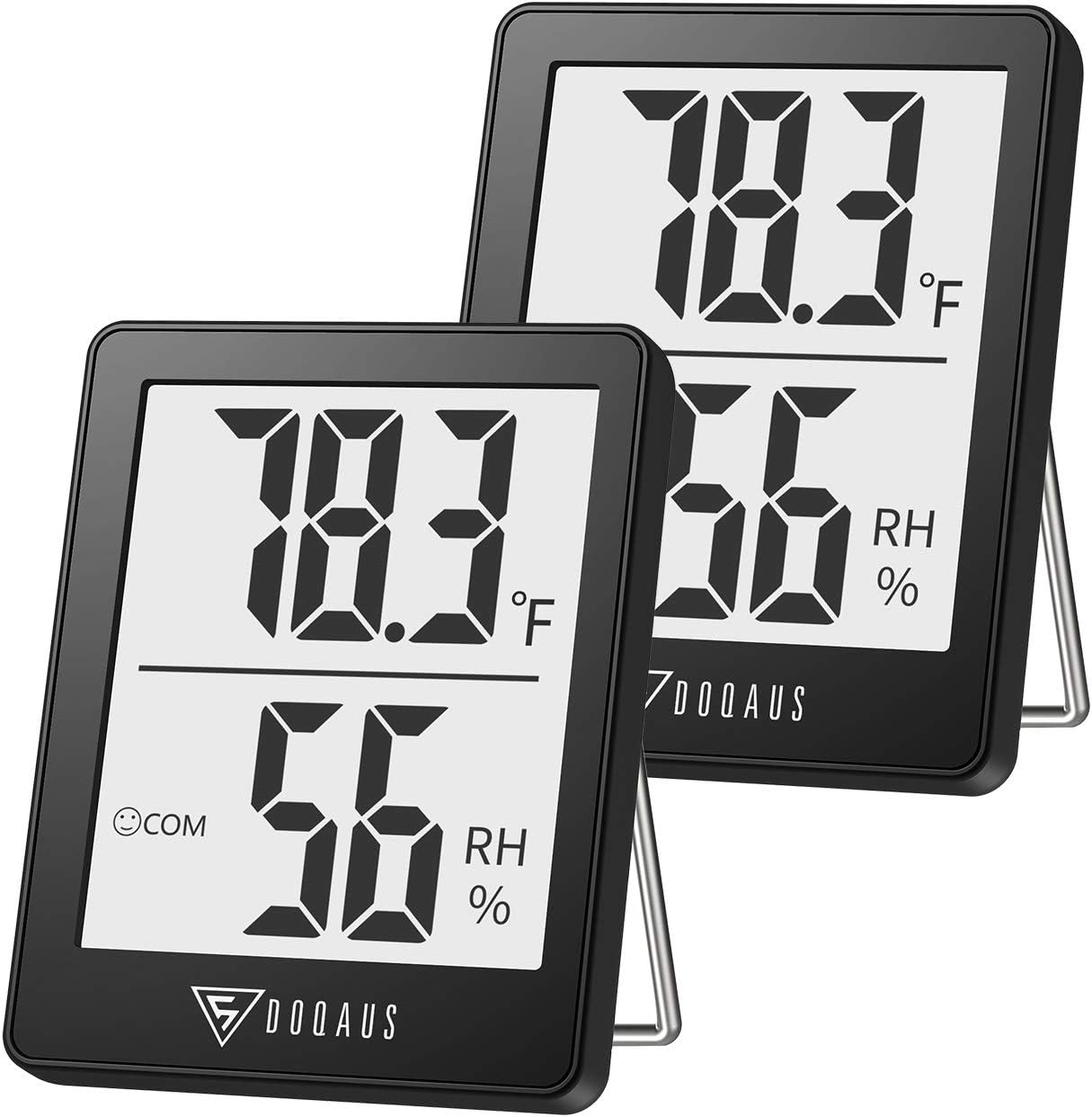 DOQAUS 3 Pack Digital Hygrometer Indoor Thermometer Humidity Monitor Black