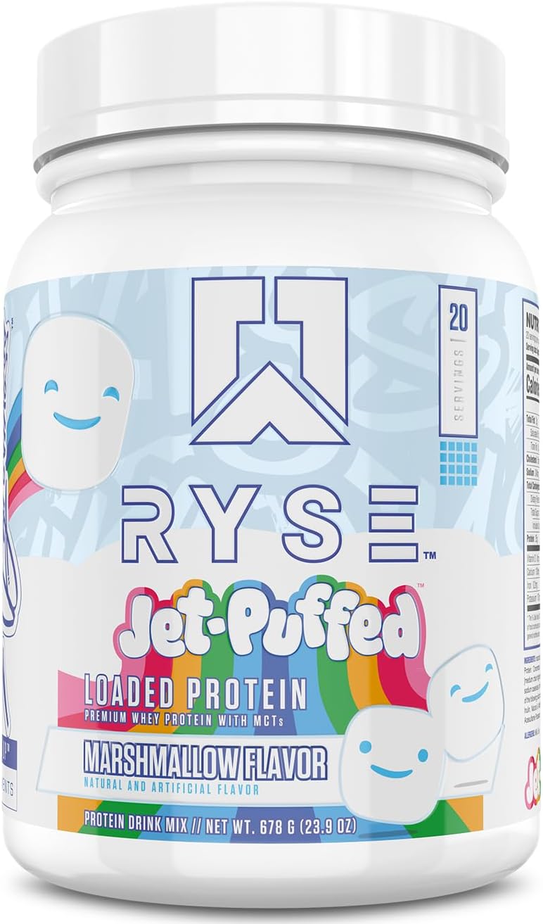 RYSE Loaded Protein Powder - Peanut Butter Cup - 25g Whey Protein Isolate & Concentrate with Prebiotic Fiber & MCTs - Low Carb, Low Sugar