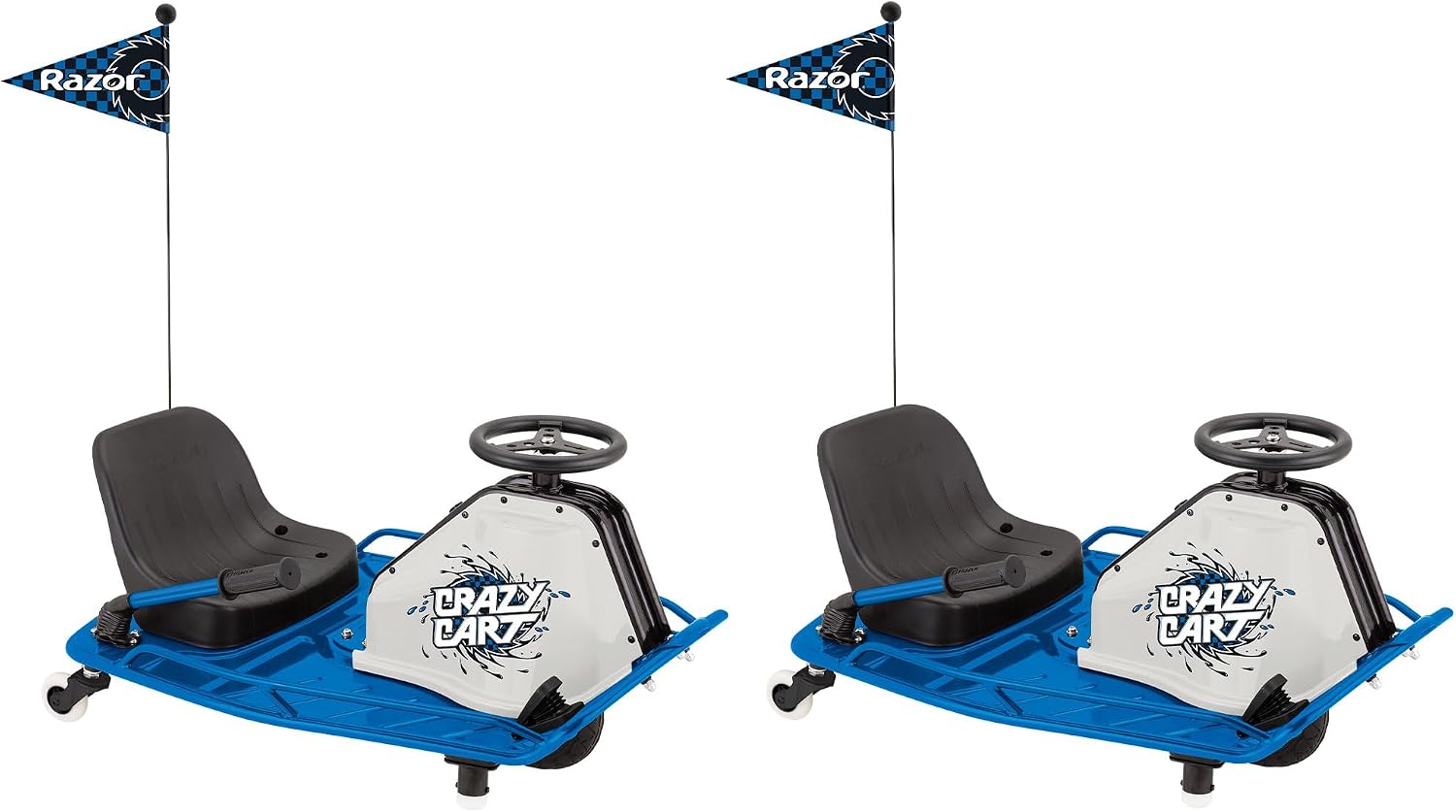 Razor Crazy Cart – 12 MPH (19 KMH) Ultimate Drifting Machine with 40 Min Ride Time, High-Torque Motor and Pro-Style Drift Bar for Extreme Fun, Ages 9+ | 250W Motor, Up to 12 Mph, 40-Min Run Time, Foot Pedal Throttle, High-Impact Pneumatic Front Tire & Re…