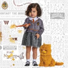 Small toddler in Hermione costume