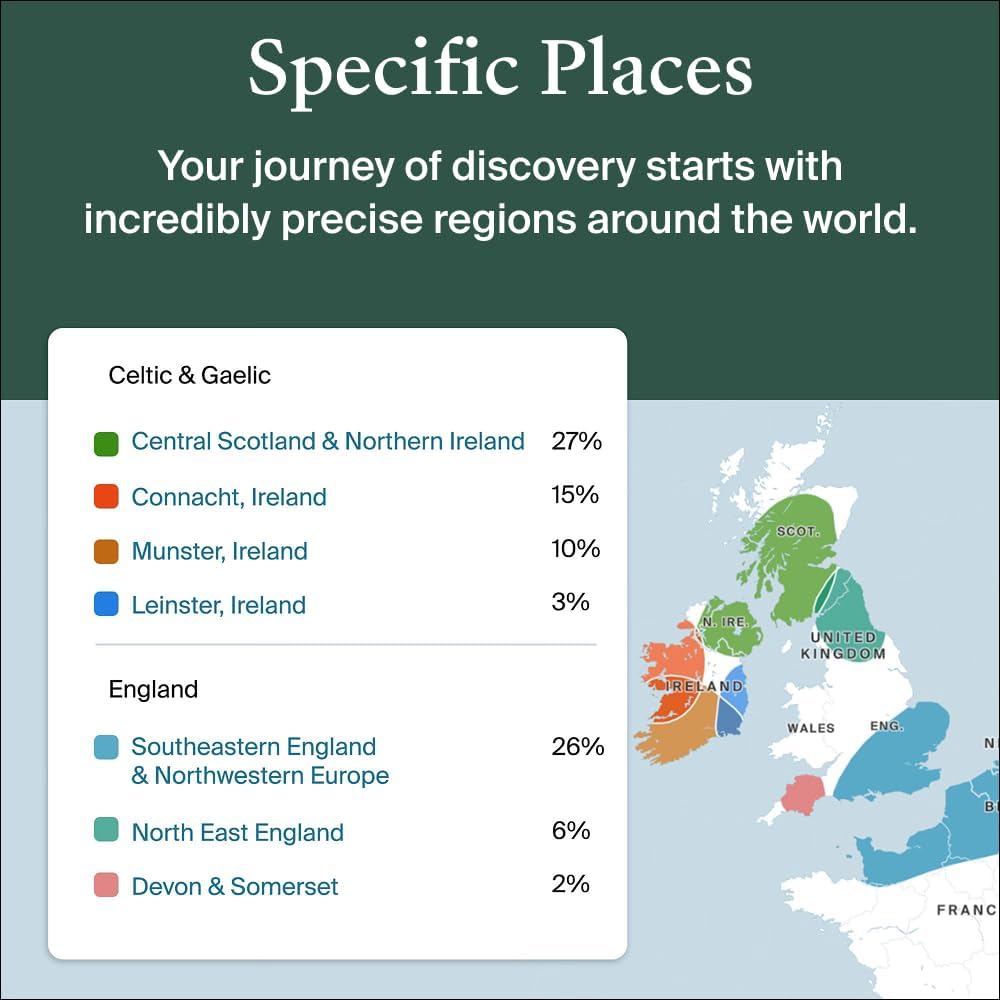 Personalized Genetic Results, DNA Ethnicity Test, Find Relatives, Heritage, Origins & Ethnicities, Family History, Complete DNA Test