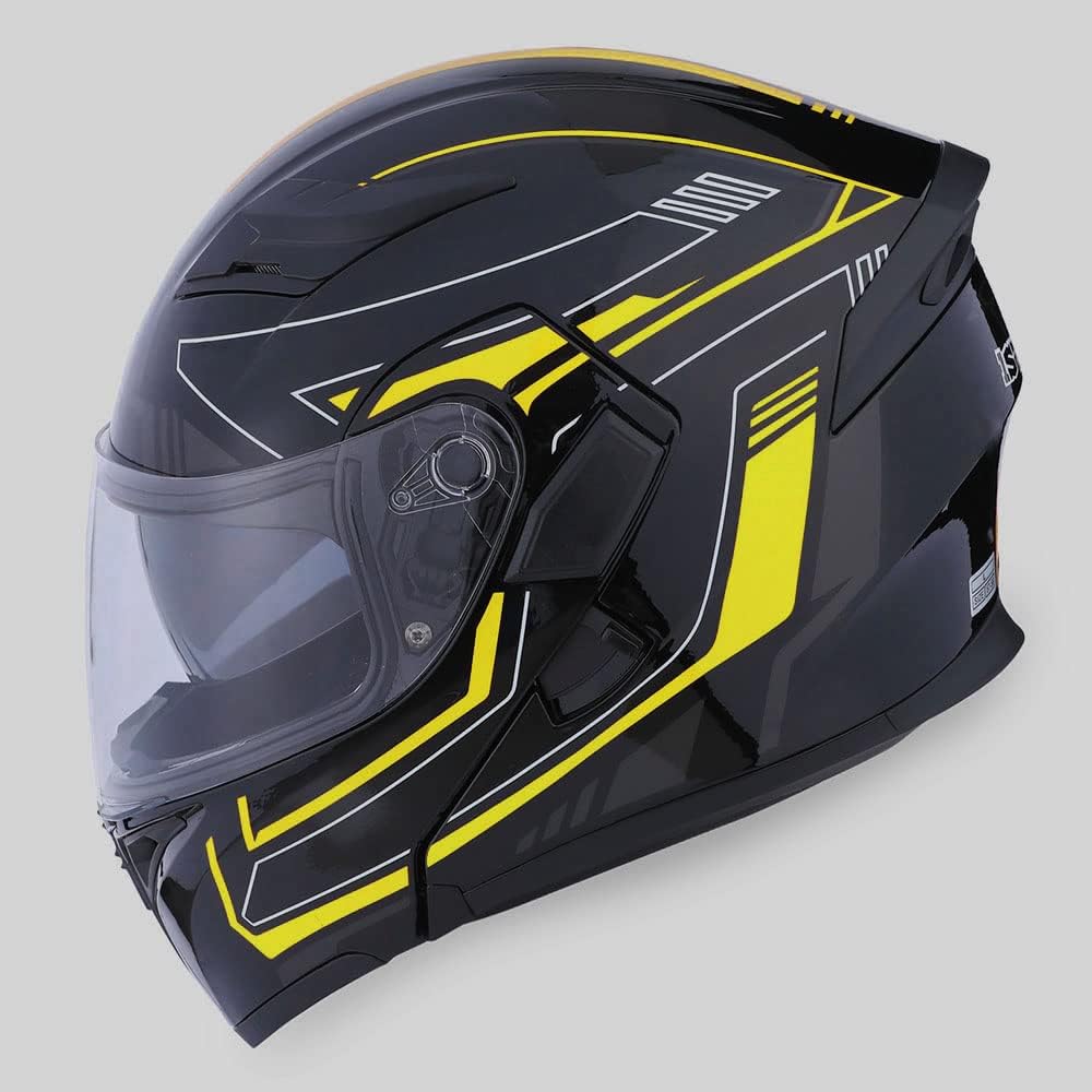1Storm Motorcycle Modular Full Face Helmet Bike Flip up Dual Visor Sun Shield: HB89 Matt Black
