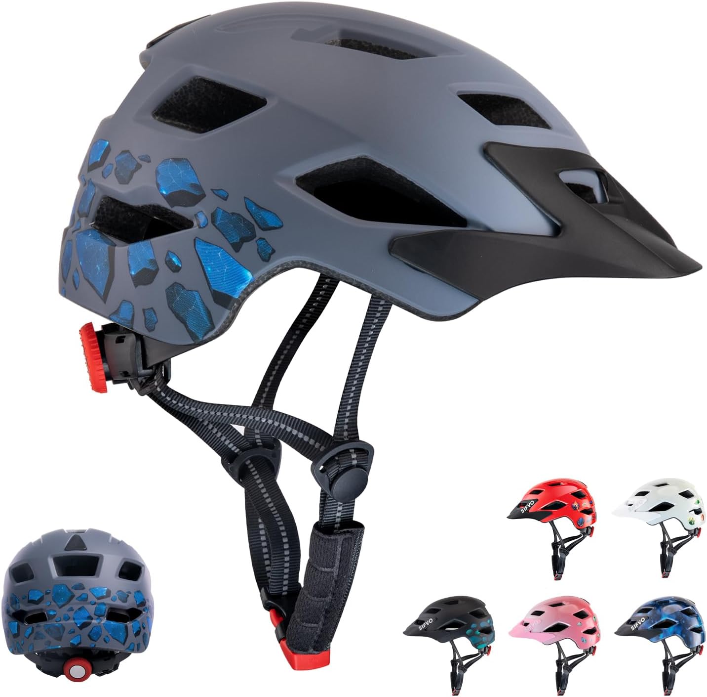 Kids Helmet, SIFVO Kids Bike Helmet Boys and Girls Bike Helmet with Cool Visor Helmet for Kids 5-14