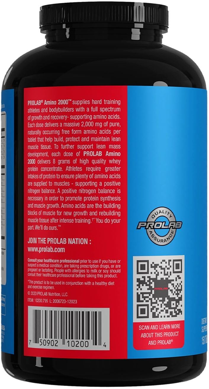 Prolab Amino 2000 Essential Amino Acids, BCAA Blend (150 Tablets)