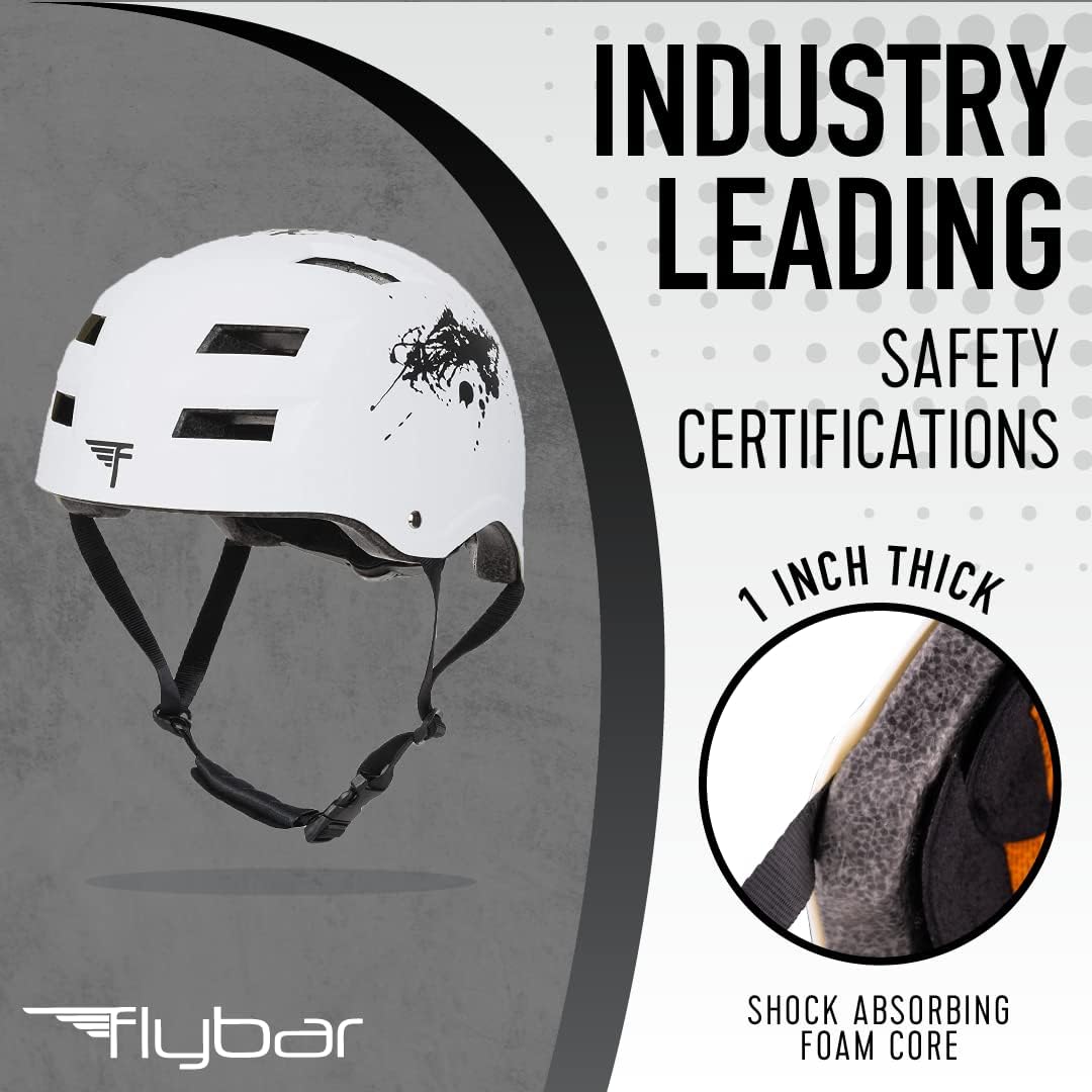 Flybar Bike Helmet- Multi Sport Dual Certified Adjustable Dial, Lightweight Skateboard Helmet, Roller Skating, Pogo, Electric Scooter, Snowboard, Boys and Girls Kids- Adults Helmets