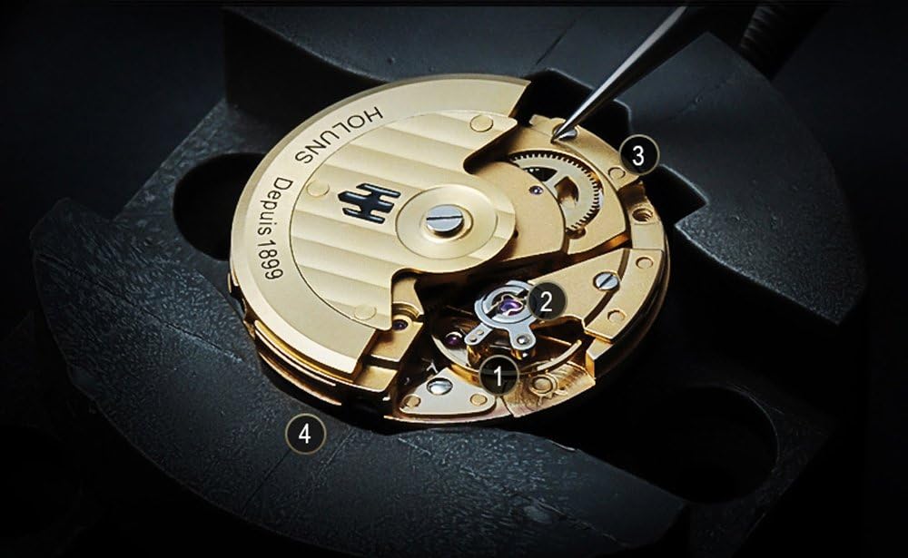 Men's Automatic Watch Gold-Plated 316L Steel Sapphire Crystal | Japanese 8215 automatic movement • Sapphire crystal • 18K gold-plated 316L steel • Date display • Dress and business wear