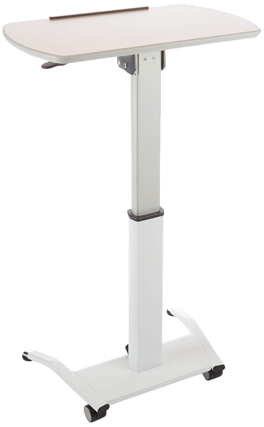 Luxor LX-PNADJ-LW Pneumatic Adjustable-Height Lectern/Mobile Standing Desk - Light Wood
