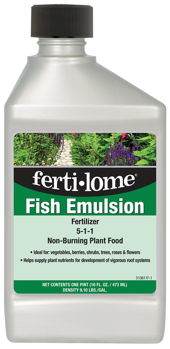 Fertilome (10614) Fish Emulsion Fertilizer 5-1-1, 1 gal | 5-1-1 concentrated fish solubles - Natural nutrient release for houseplants, fruits & vegetables - Gardeners