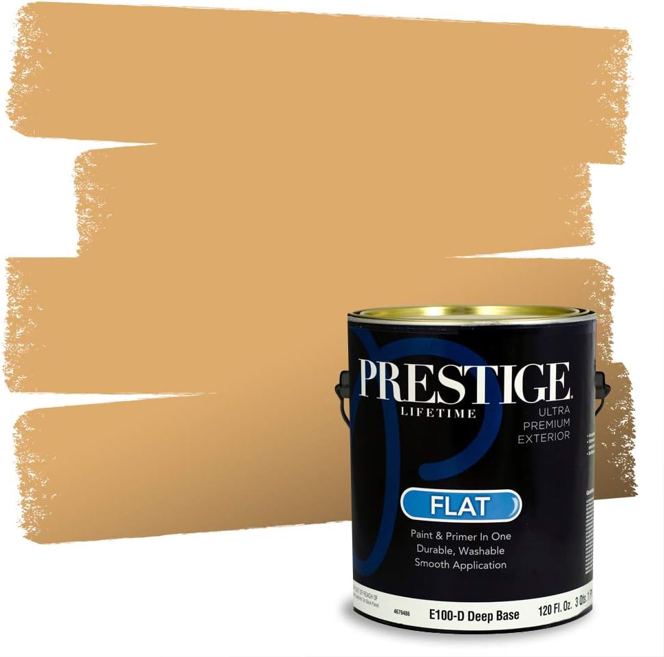 PRESTIGE Paints Exterior Paint and Primer In One, 1-Gallon, Satin, Comparable Match of Sherwin Williams* Cachet Cream*
