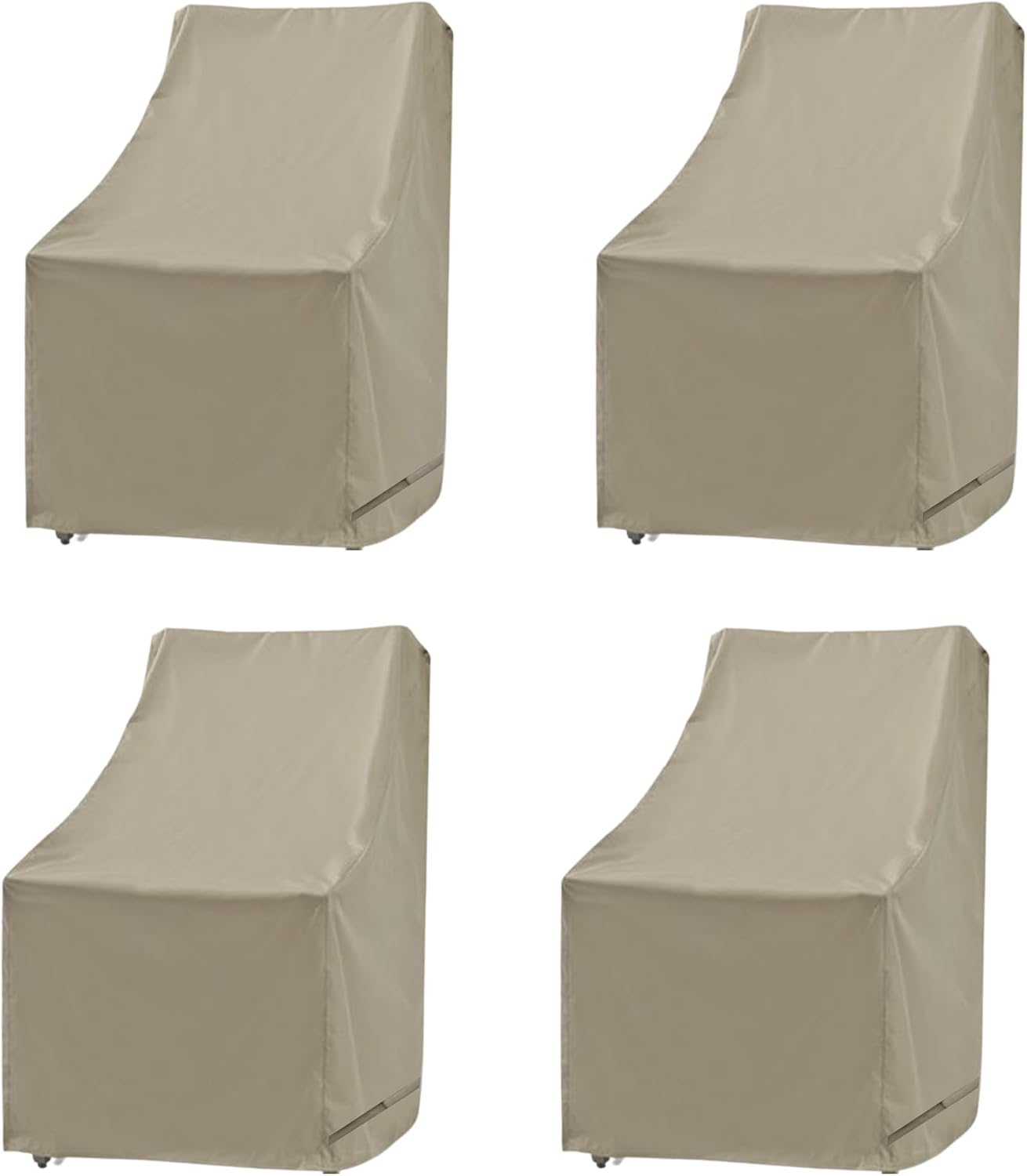Formosa Covers | Outdoor Patio High Back, Rocking, Swivel Chair Cover Stackable Dining Seat Protection Secure Fastener Strips | 27" W x 30" D x 42" H (Taupe)