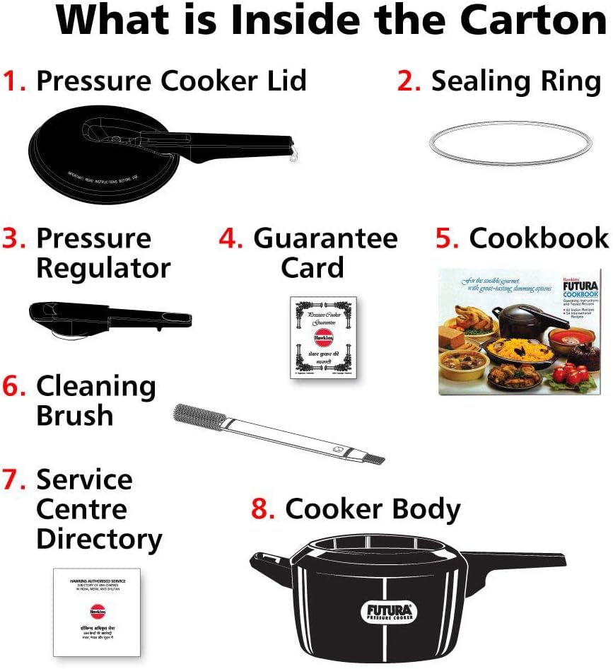 Hawkins Futura 5 Litre Pressure Cooker, Hard Anodised Inner Lid Pressure Cooker, Induction Cooker, Pan Cooker, Black (IFP50)