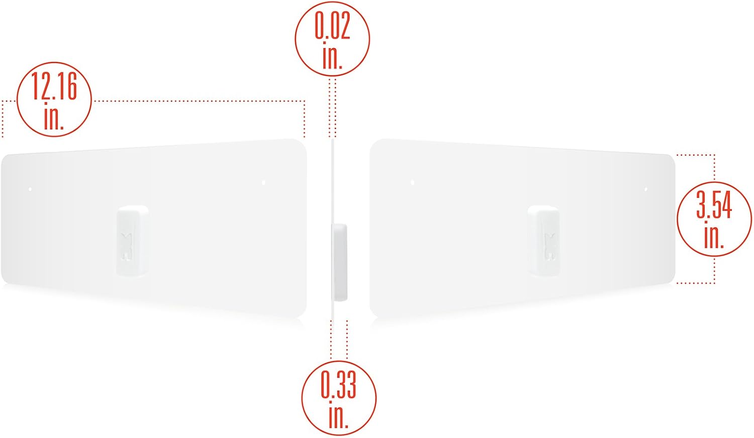 Monarch 40 White Indoor HDTV Flat Paper Thin Antenna - True 40 Mile Range, Multidirectional Reception