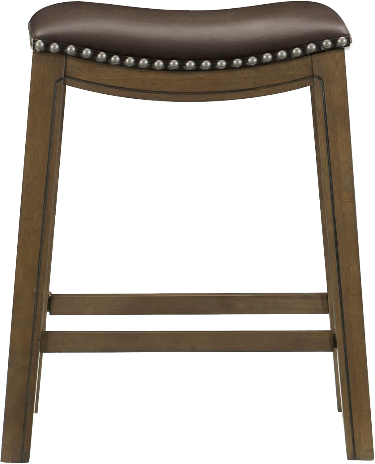 Lexicon Ordway Solid Wood Counter Height Stool - Saddle Kitchen Stool Counter Height Stools for Dining, Armless Chair Seating Options, Perfect for Casual Entertaining Spaces, 25" SH, Black