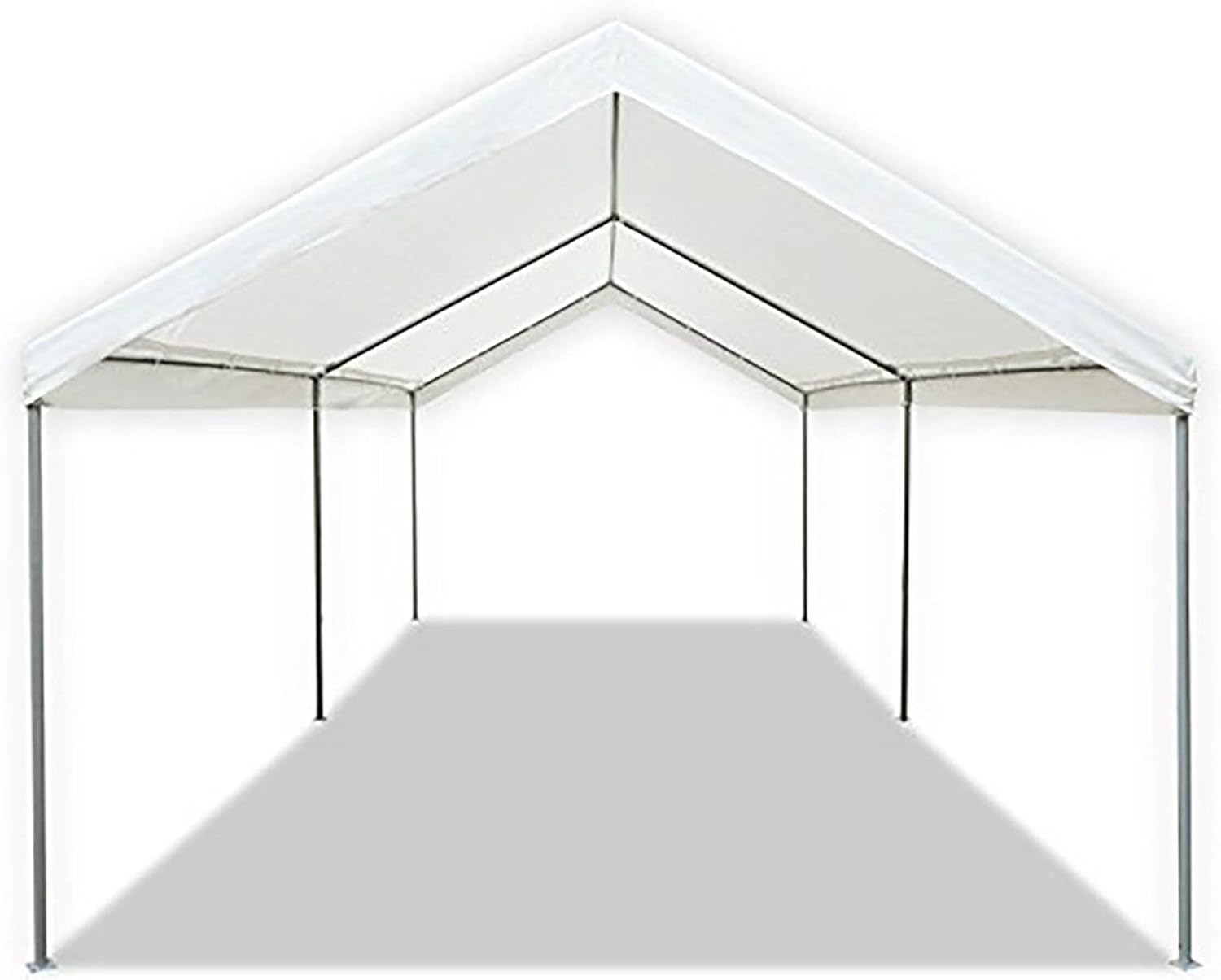 Caravan Canopy Powder Coated Heavy Duty Steel Frame Pop Up Carport with 6 Steel Stakes for Outdoor Activities and Events, White