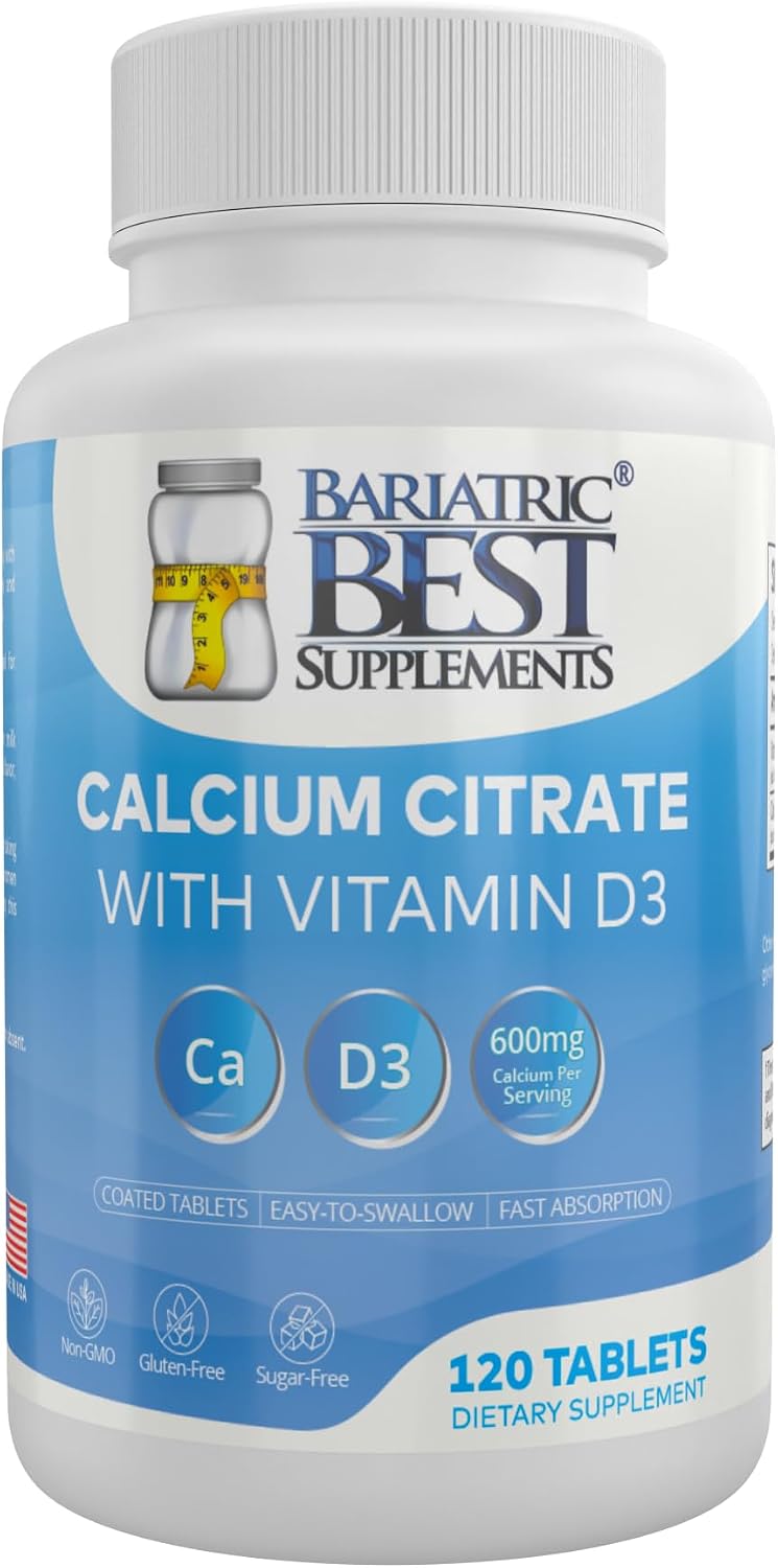 Bariatric Calcium Citrate with Vitamin D3 | 600mg | Higher Dose Than Most Competitors | Post-Bariatric Surgery | Gastric Bypass & Sleeve | ASMBS