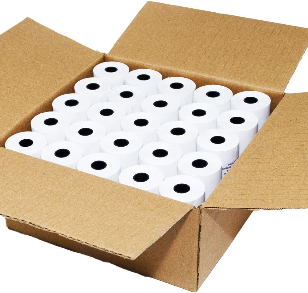 (50 Rolls) 3 1/8 x 230 Thermal Paper Receipt Rolls (55 GSM Premium Quality German Paper) Fits All POS Cash Registers BPA Free - BuyRegisterRolls