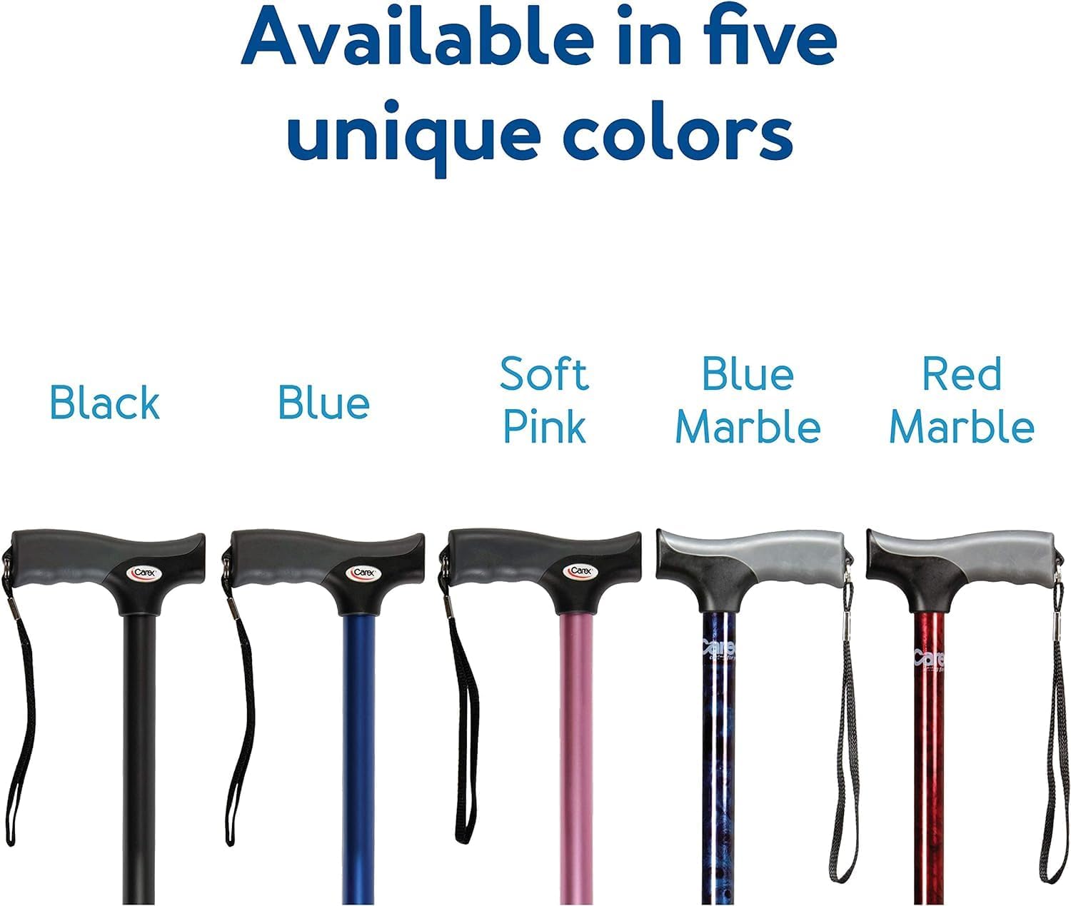 Carex Soft Grip Walking Cane with Strap, Anti-Slip Walking Cane for Easy Maneuvering, Walk Stick for Seniors & Adults with Added Support and Adjustable for Balance, Supports up to 250 lbs