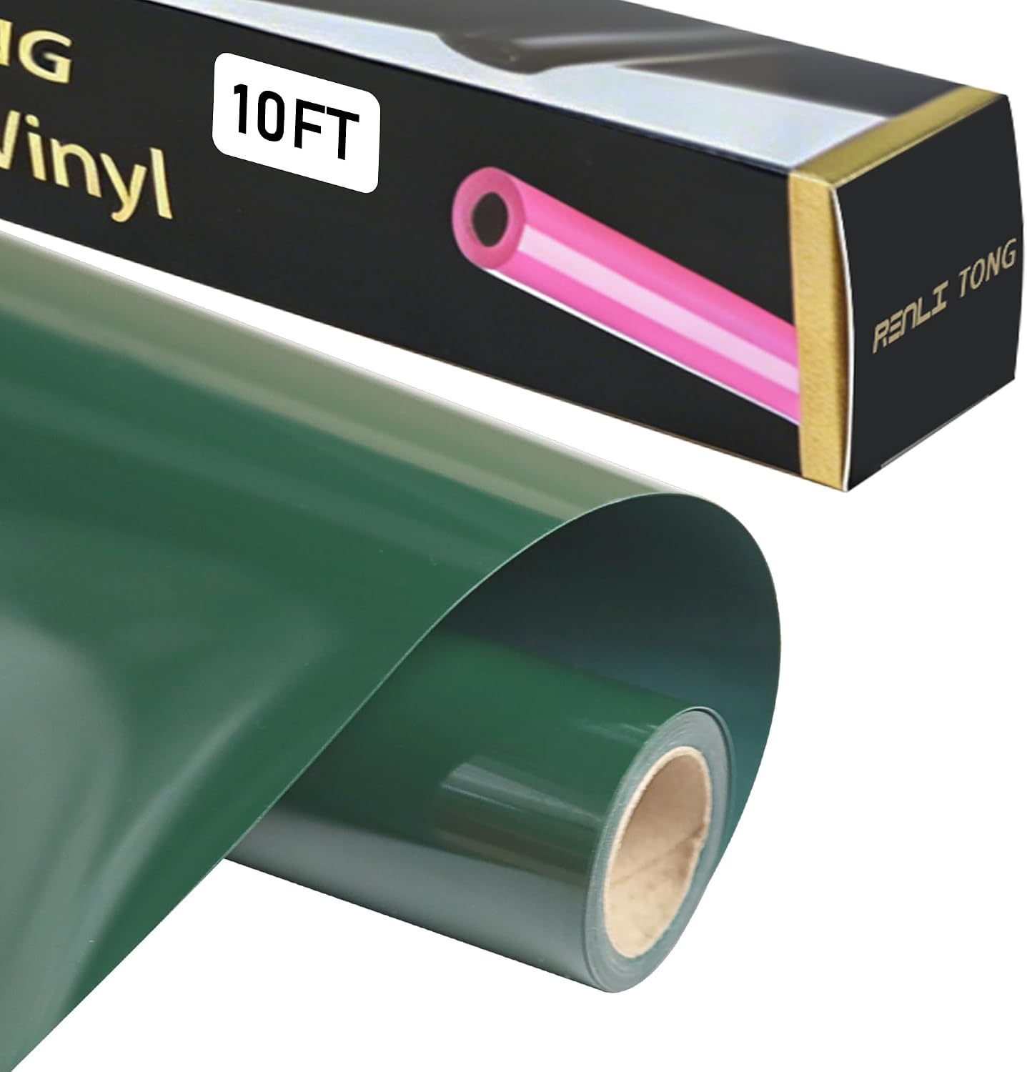 RENLITONG Heat Transfer Vinyl,12 Inch by 10ft White Iron on Vinyl