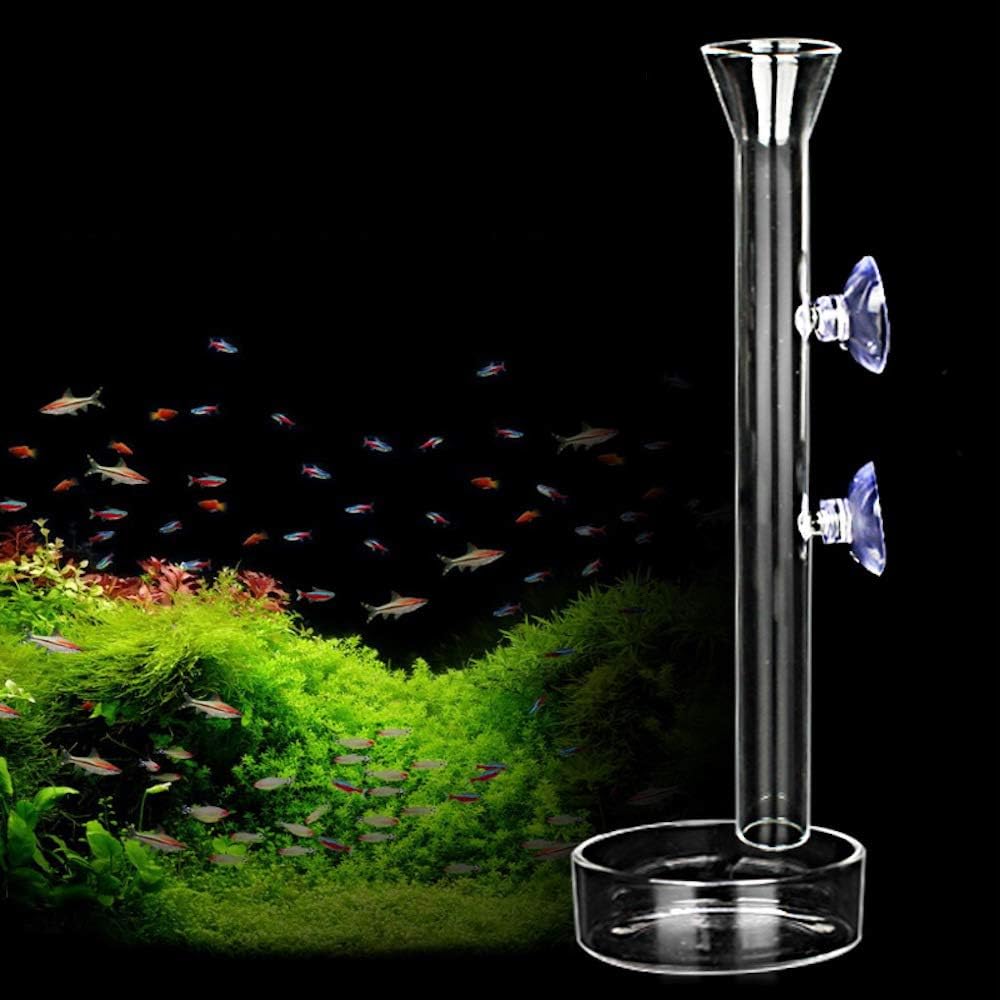 Shrimp Feeding Tube and Dish,2 Cup Clear Crystal Glass Fish Tank Shrimp Feeder Tube Tray