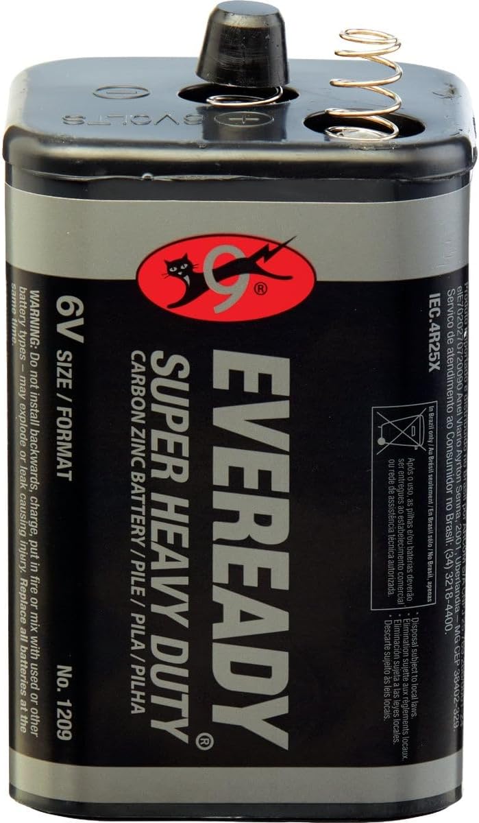 Eveready 1209 6 Volt Super Heavy Duty Lantern Battery Each