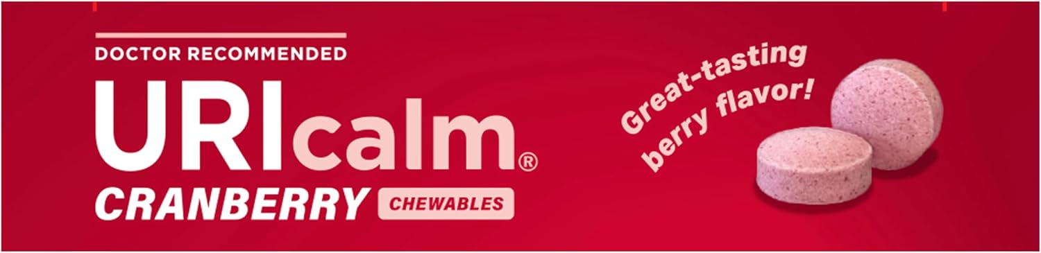 Uricalm Cranberry Dietary Supplement Chewable with D-Mannose, 60 Count | Powerful combination of cranberry and D-Mannose to help maintain a healthy urinary tract*.