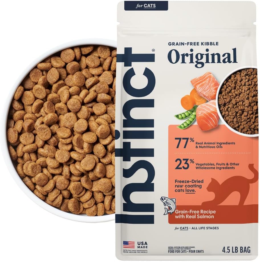 Instinct Original Dry Cat Food, Raw Coated Kibble, Real Chicken, 11 lb. Bag | Raw-coated kibble with cage-free chicken for strong muscles, digestive health, and healthy skin & coat, grain-free