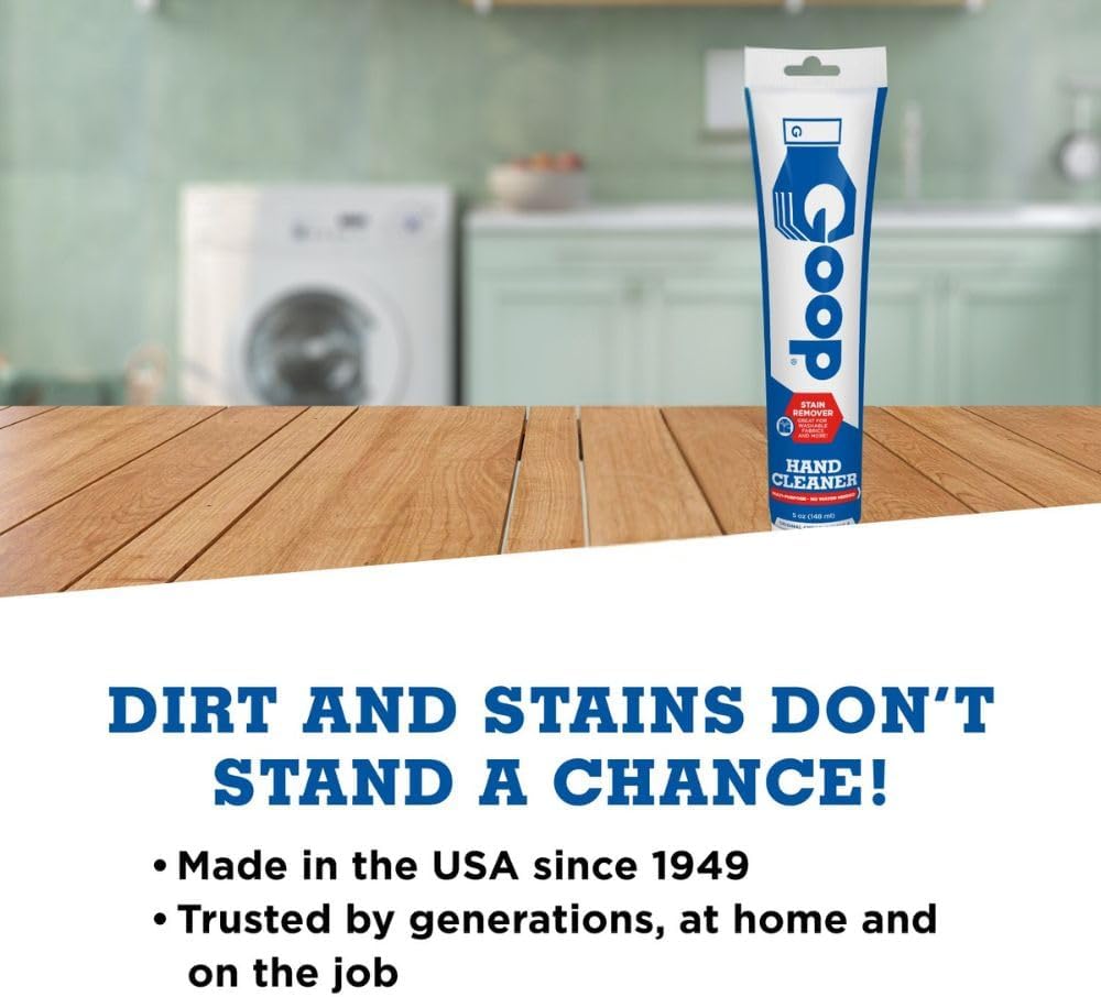 GOOP Multi-Purpose Hand Cleaner- Waterless Hand Degreaser, Laundry Stain Remover - NonToxic and Biodegradable Cleaner Remove Dirt, Oil, Paint, Ink, and Clothes Stains Original, 14oz Pack of 1