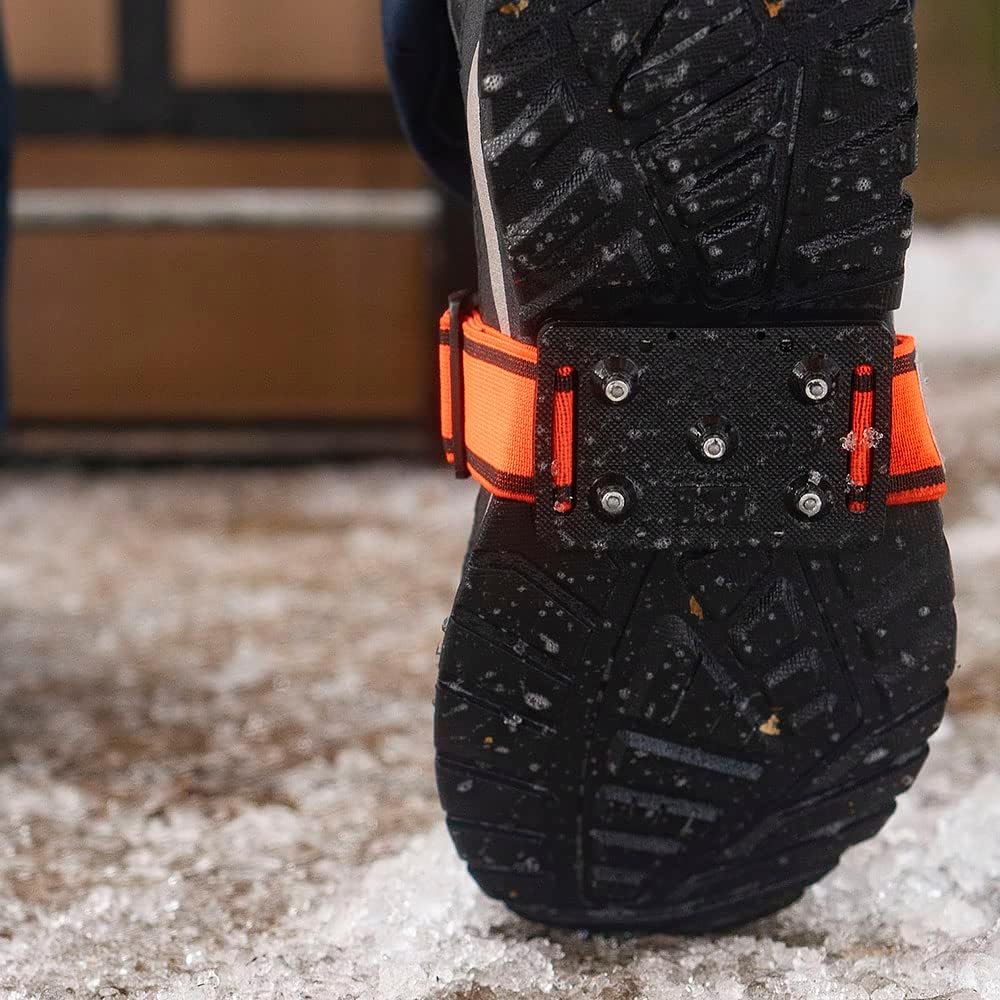 K1 Mid-Sole Ice Cleats for Men & Women - Rotatable Traction Aids For Winter Snow - Hi Vis - Low Profile