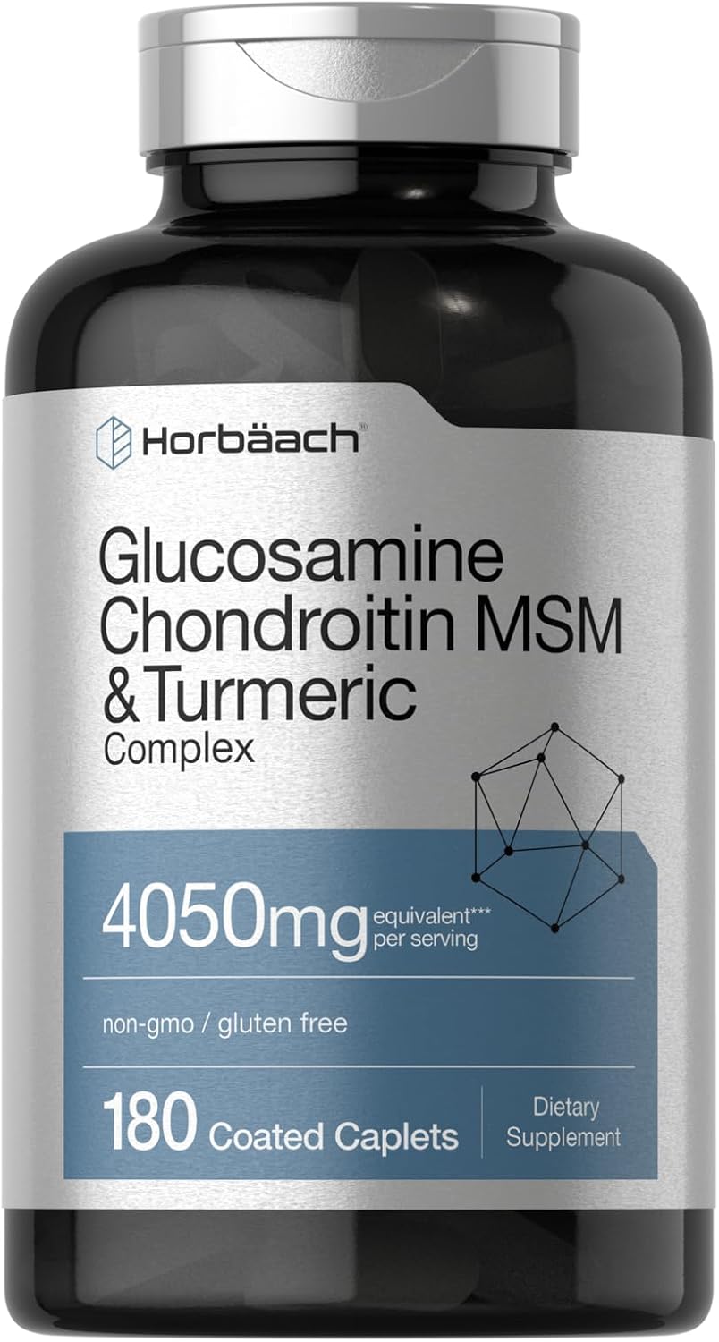 Horbäach Glucosamine Chondroitin MSM | 180 Caplets | with Turmeric