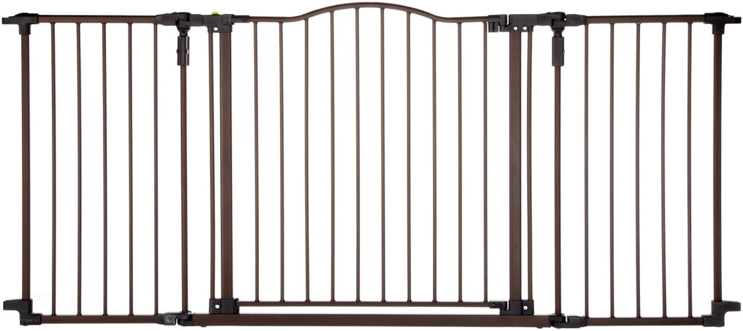 Toddleroo by North States - Deluxe Décor Safety Gate: Hardware Mounted Extra Wide Metal Baby Gate - Adjustable Child Gate - 38.3 to 72 Inches Wide - 30 Inches Tall - Matte Bronze