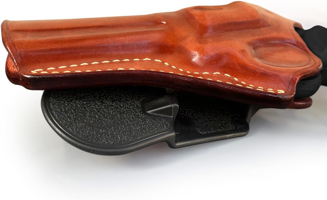 Masc Premium Leather OWB Paddle Holster for with Thumb Break Fits, GP-100 4.2-inch, Brown #1033#