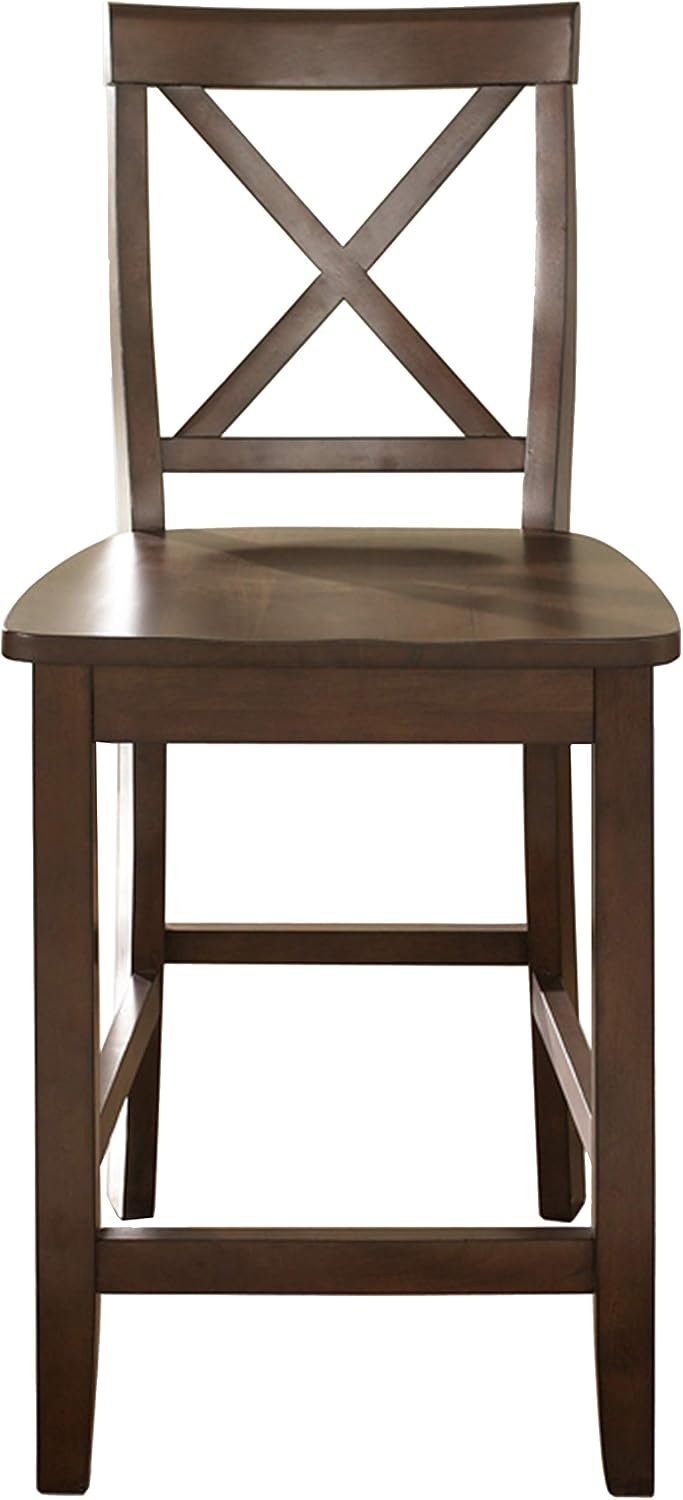 Crosley Furniture X-Back Wood Bar Stools Set of 2, Black, 30-inch