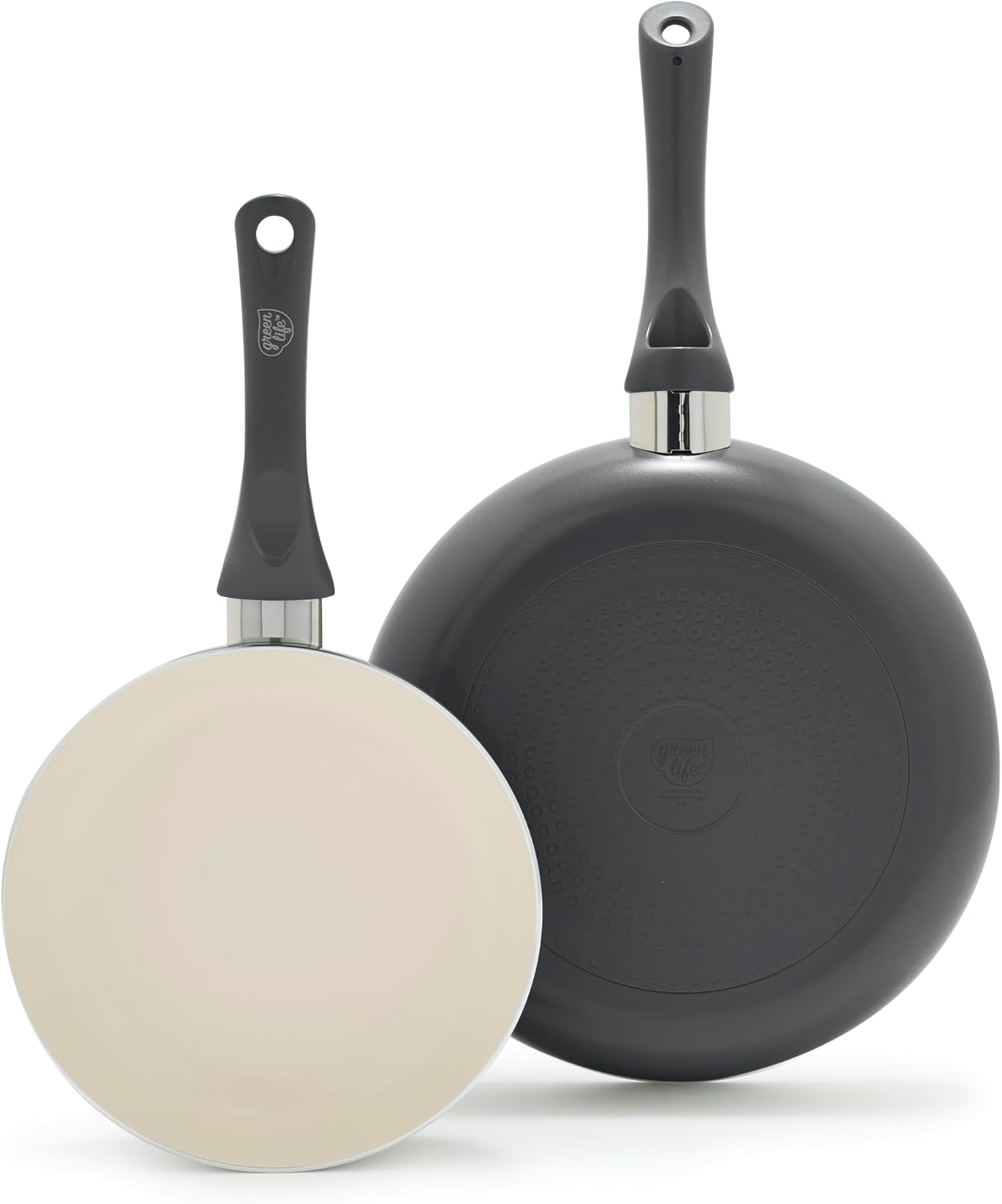 GreenLife 2 Piece (7” & 10”) Ceramic Nonstick Frying Pan Set, Turquoise | PFAS-Free Nonstick Coating, Family Skillet Set, Egg Pan, Omelet Pan, Stay-Cool Handles, Dishwasher & Oven Safe up to 350F