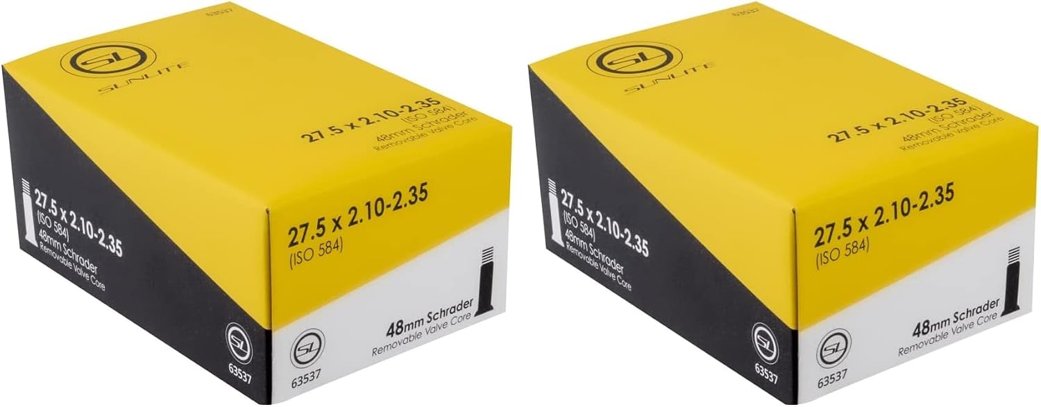 Sunlite Schrader Valve Bicycle Tubes, 27.5 x 2.10-2.35" / 48mm Valve