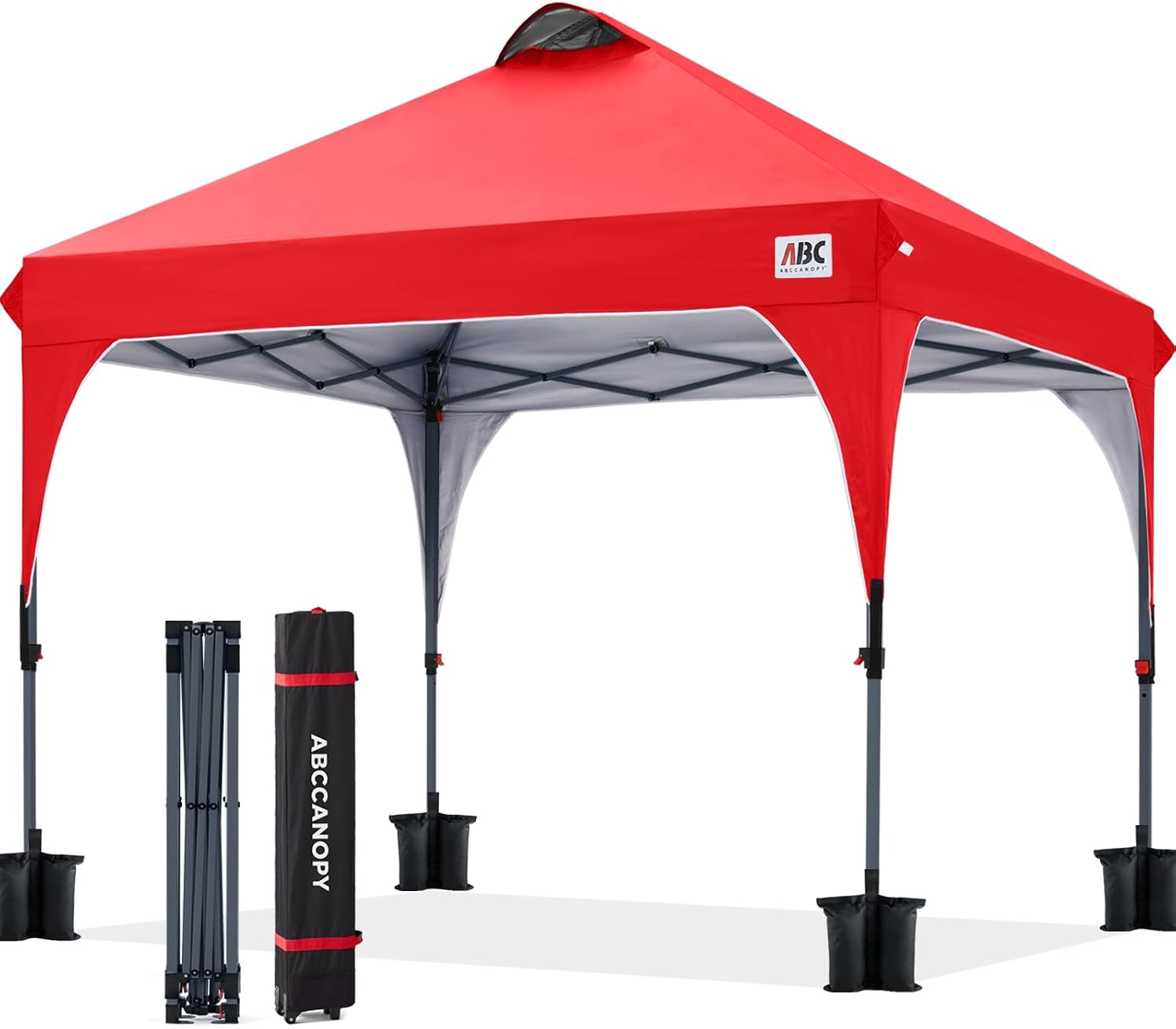 ABCCANOPY Outdoor Pop up Canopy Tent, 10x10 Instant Portable Canopy for Camping, Beach, Backyard,Gray | Water resistant & UV protection canopy, easy setup, with carry bag, ideal for camping, beach, backyard, market events