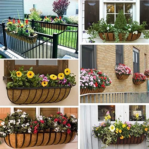 2pcs Trough Coco Liner 36 inch Wall Planter Replaceable Coco Liner for Window Box, Fence Flower Baskets
