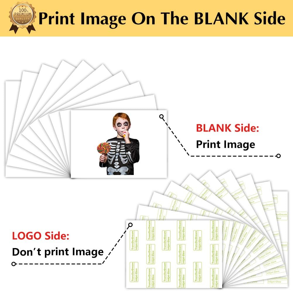 TransOurDream Upgraded Iron on Heat Transfer Paper for T Shirts (8.5x11''