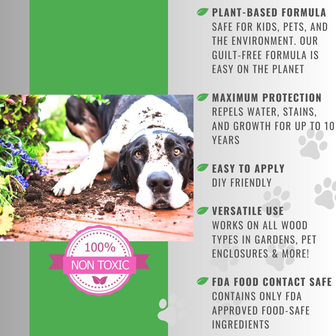 Garden Box Sealer | FDA Food Contact Safe Plant-Based Wood Sealant for Raised Bed