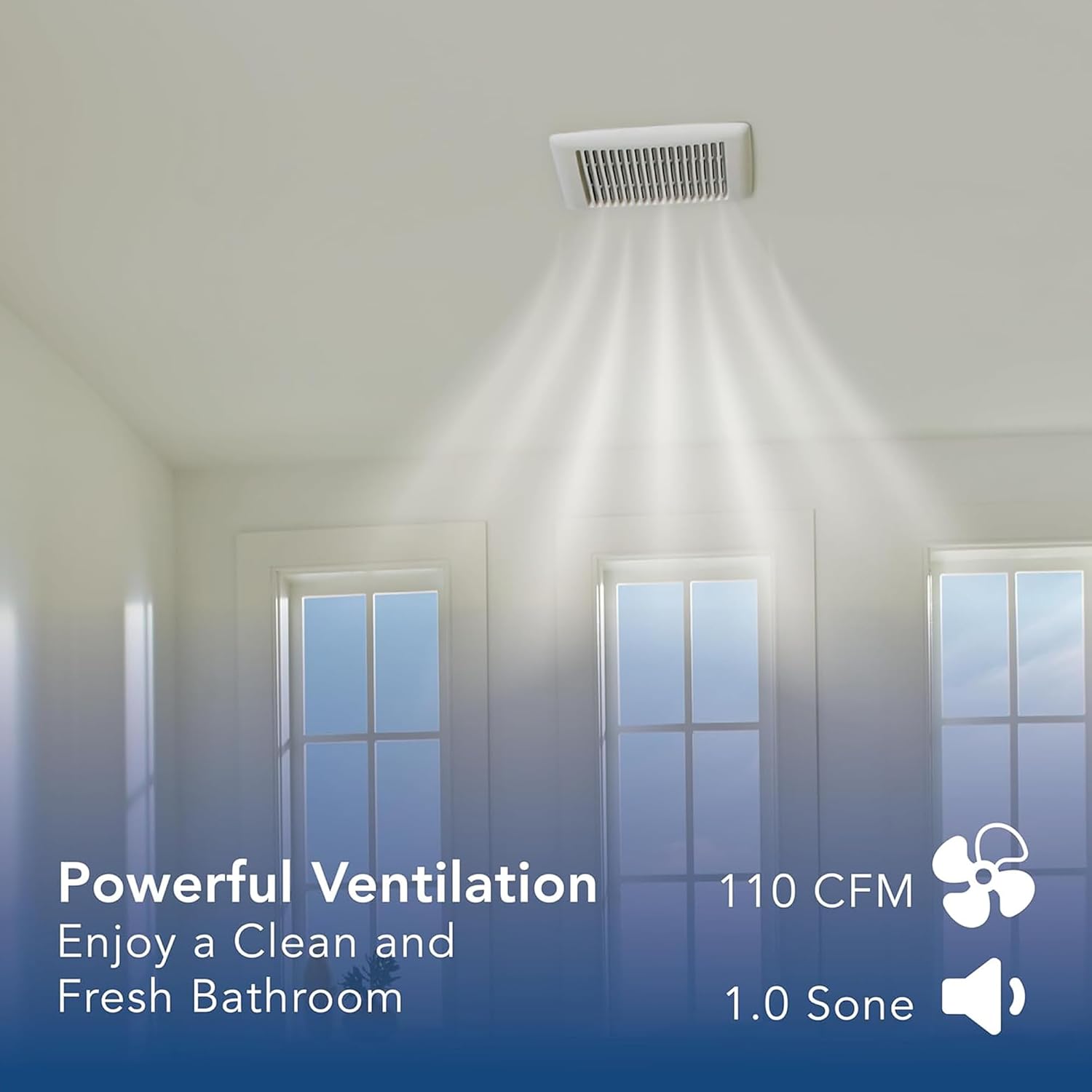 Broan-NuTone Bathroom Exhaust Fan, Easy Install, Powerful 110 CFM, Quiet 1.0 Sones, Energy Star