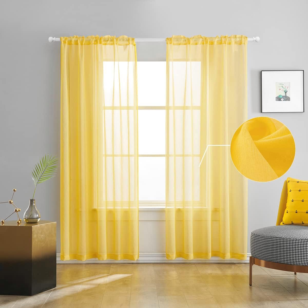 Off White Semi Sheer Curtains 72 Inches Long Faux Linen Off White Sheers Curtain for Bedroom Living Room Girls Kids Room 2 Panels 52x72 Inch Length