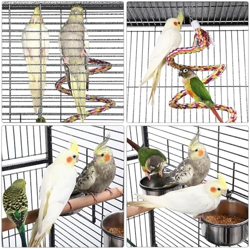 Yaheetech 69" Large Bird Cage, Rolling Parrot Cage for Parakeets Cockatiels | Play Top with Ladder & Feeders, Slide-Out Tray, Rolling Stand
