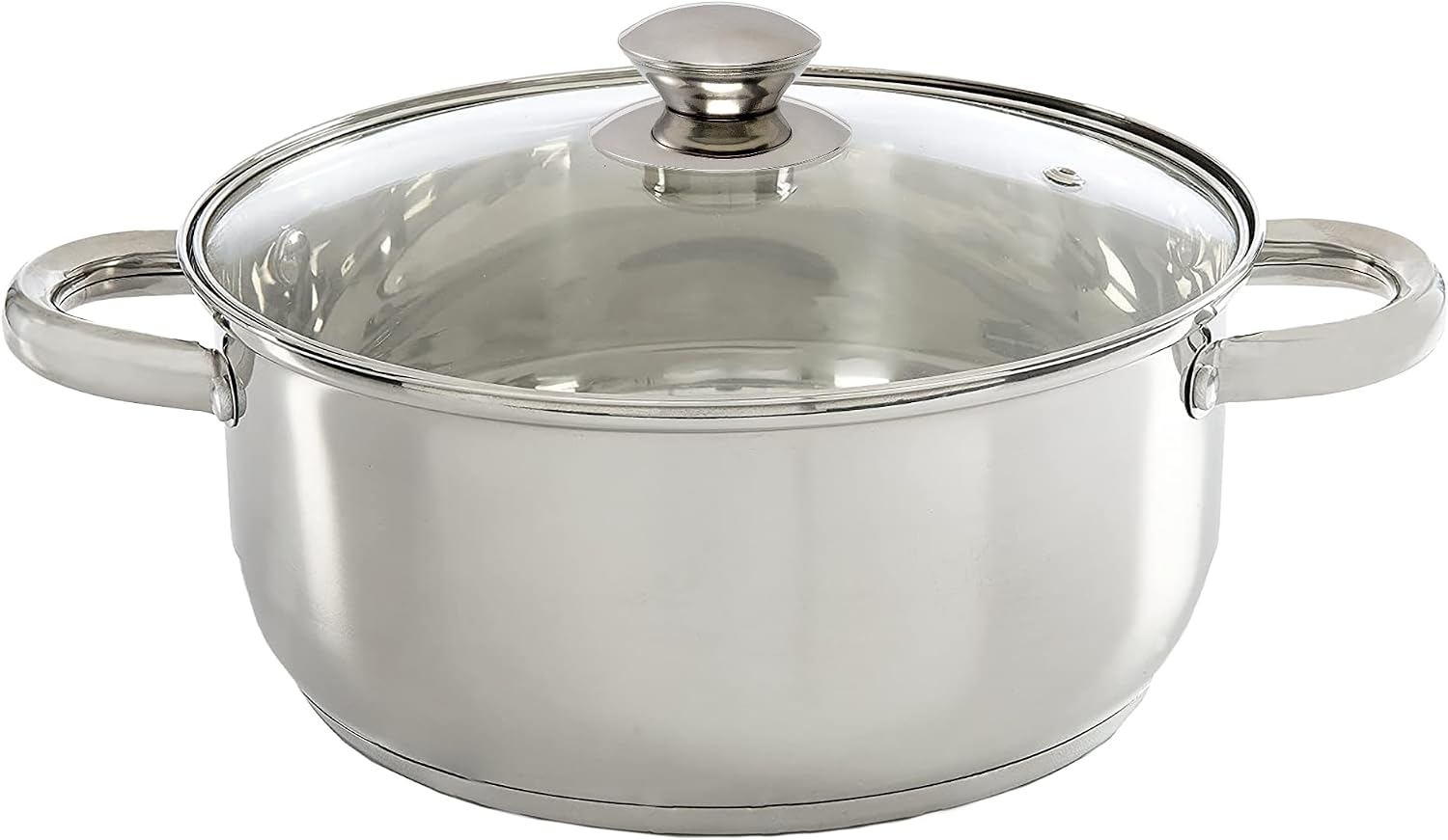 Ecolution Stainless Steel Sauce Pan, Encapsulated Induction Ready Cooking Pot with Glass Lid, Oven Safe, Dishwasher Safe Soup Pot, 2-Quart